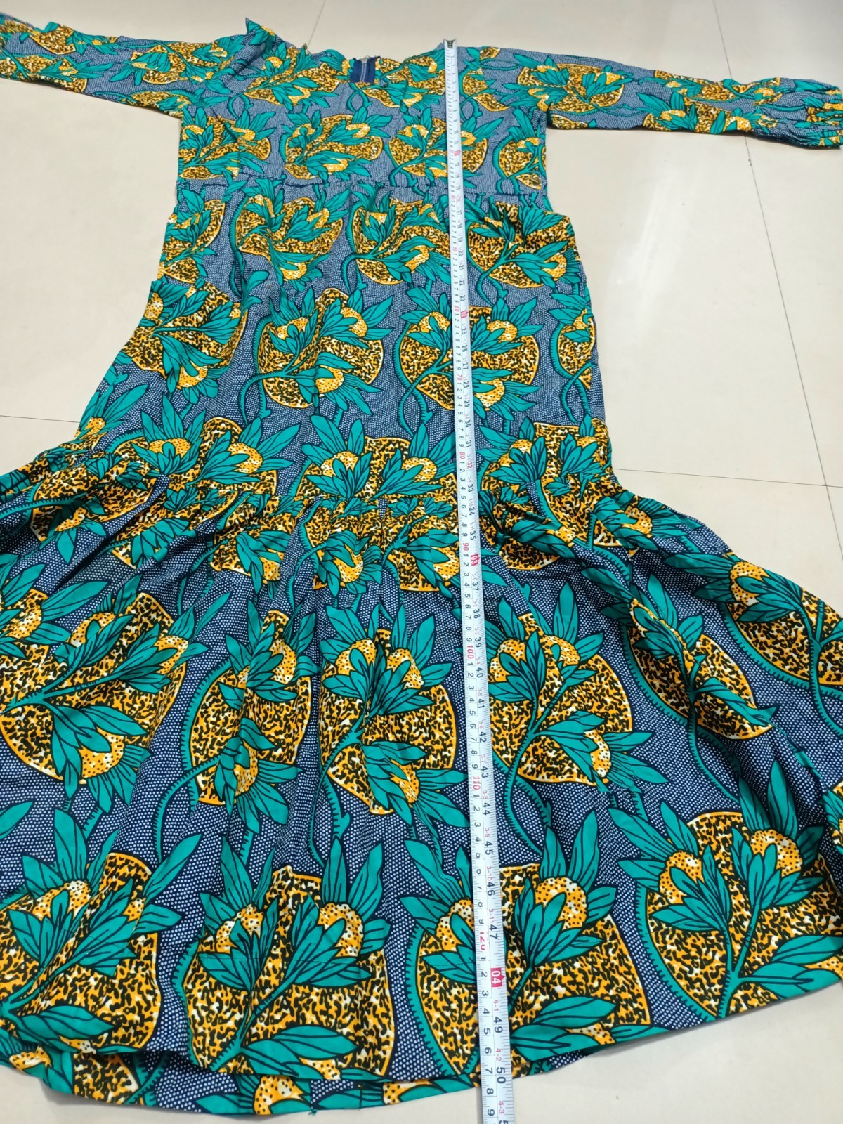 Rare Find African Mermaid Dress Medium Multicolor Midi Length Elegant Pre-Loved