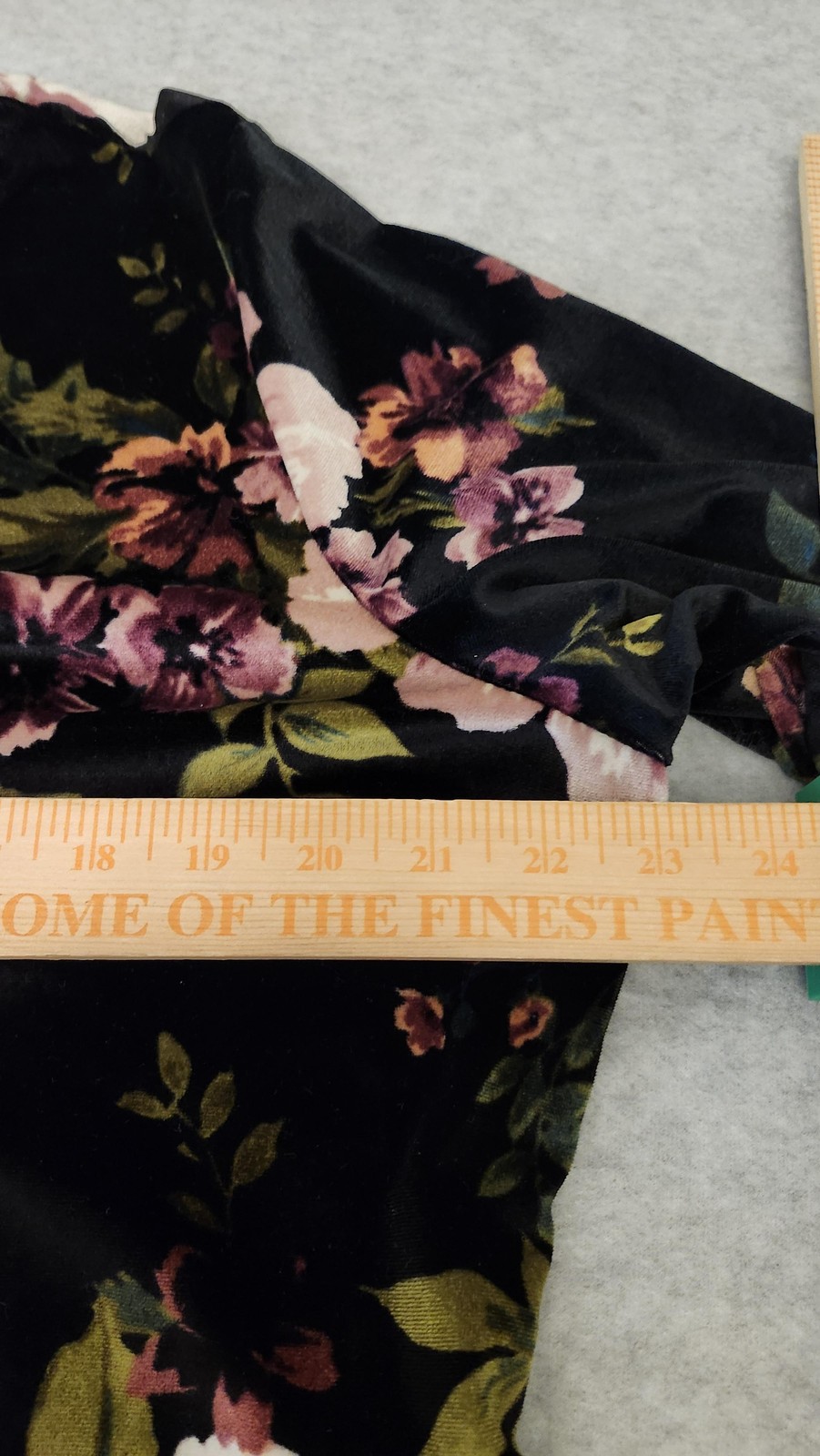 Olivia Matthews Dress Womens 2X Black Floral Velvet Half Sleeve Back Zip Shift