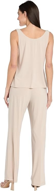 R&M Richards Elegant 3PC Pantsuit w/Sequin Lace Sheer Jacket and Tank Size 14