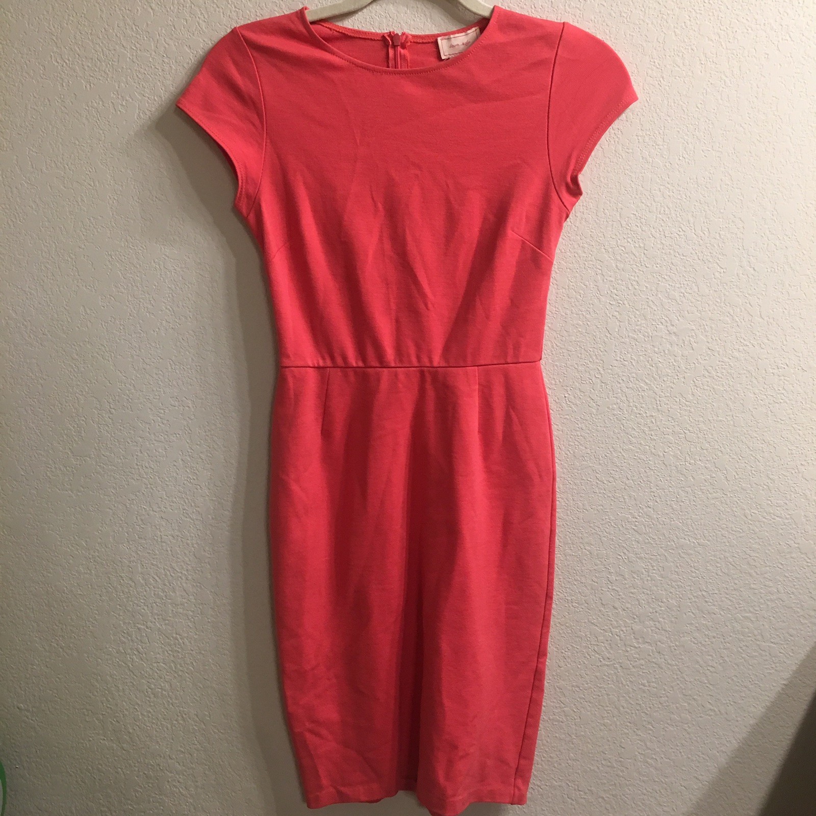 Nordstrom Love Ady Hidden Back Zip Coral Body Con Dress XS