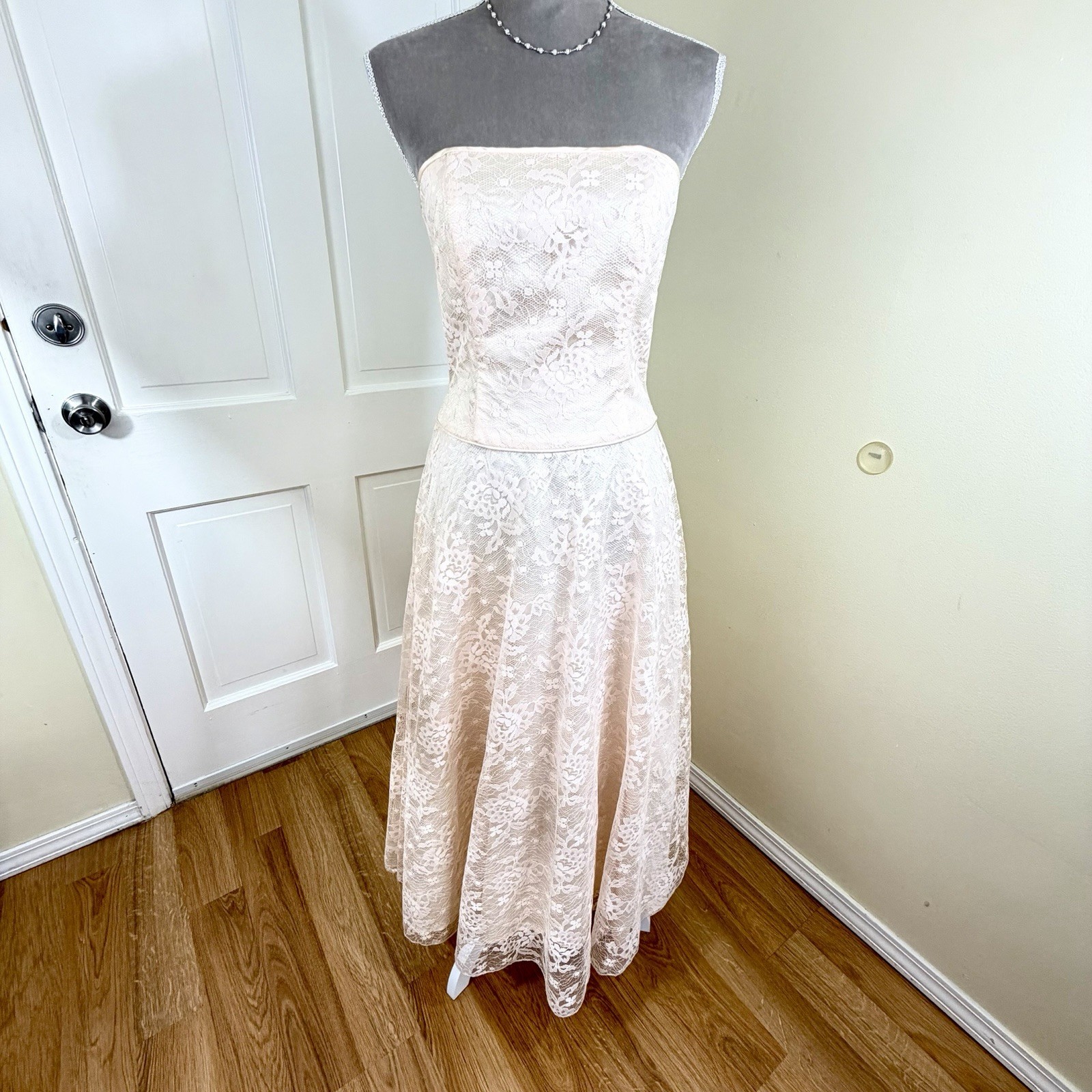 Vintage Scott McClintock Millennium 2000 Dress 6 Gown Prom Pink Lace Y2K USA