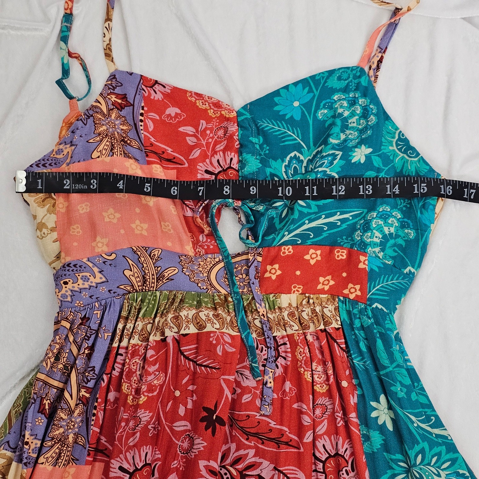 Cupshe Paisley Patchwork Sleeveless Front Slit Maxi Dress Women’s Size S NWT