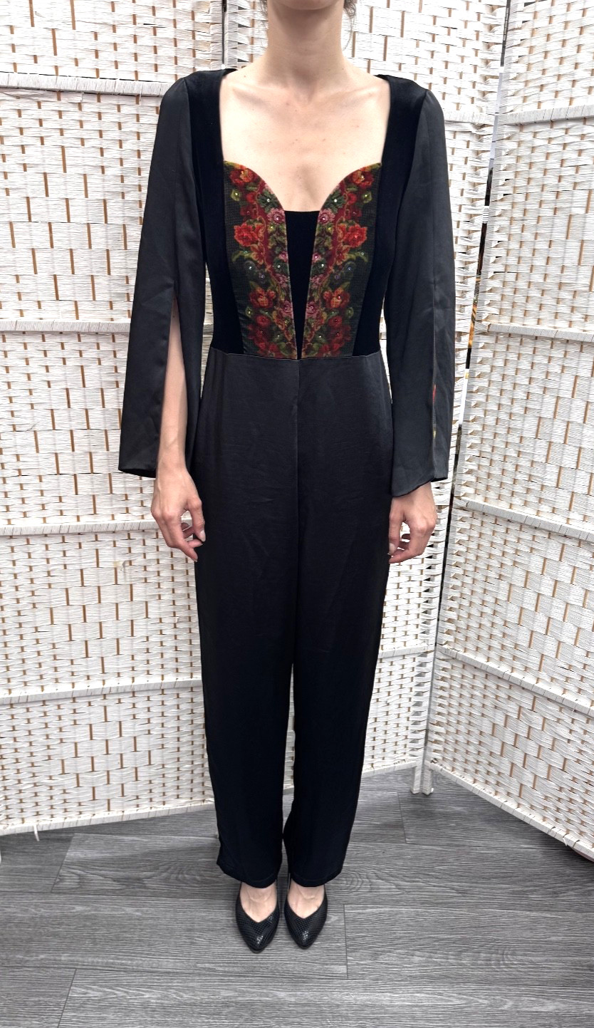 Michal Negrin Full Length Black Elegant Overalls Size -38 – Beautiful.