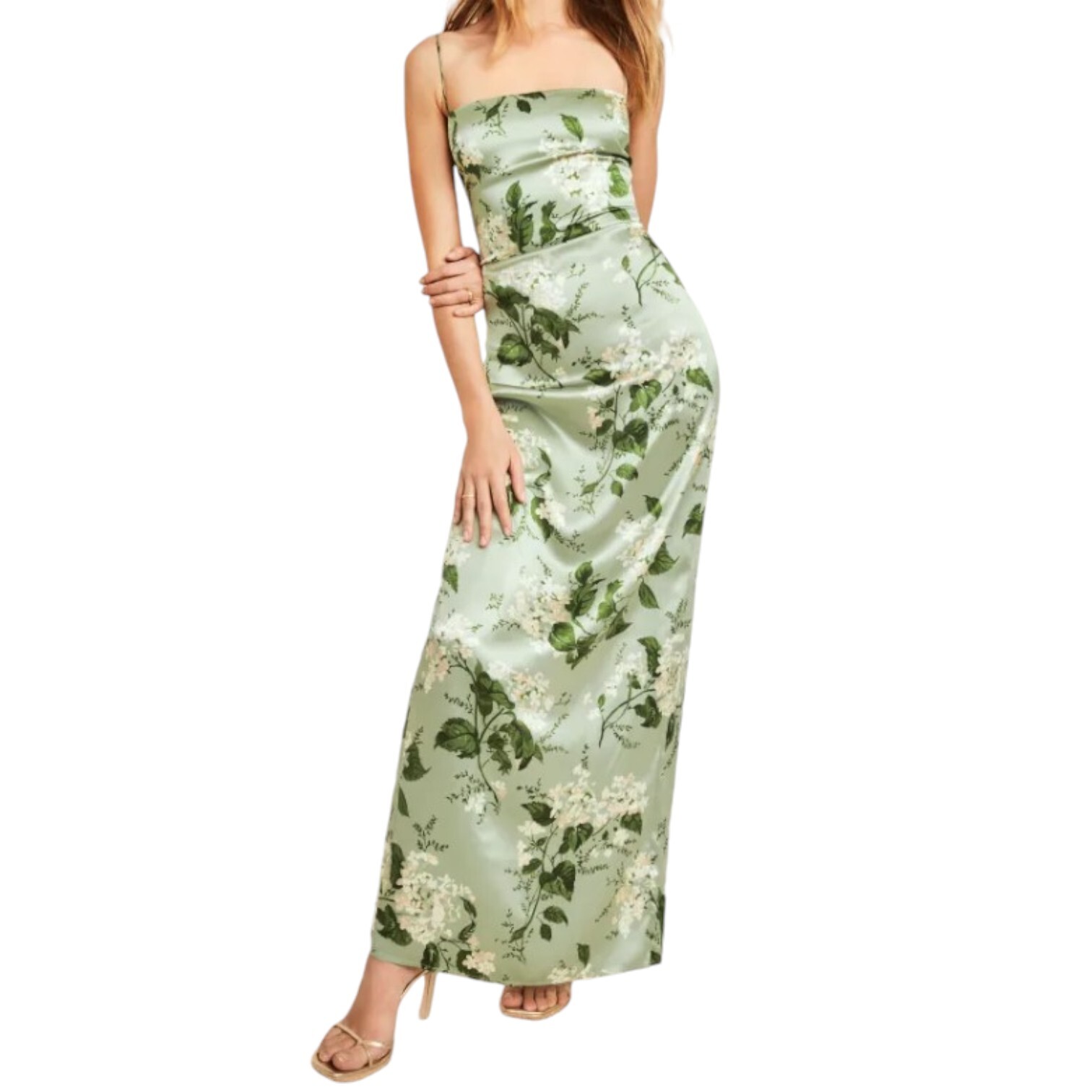 Reformation Frankie Silk Dress Tea Garden