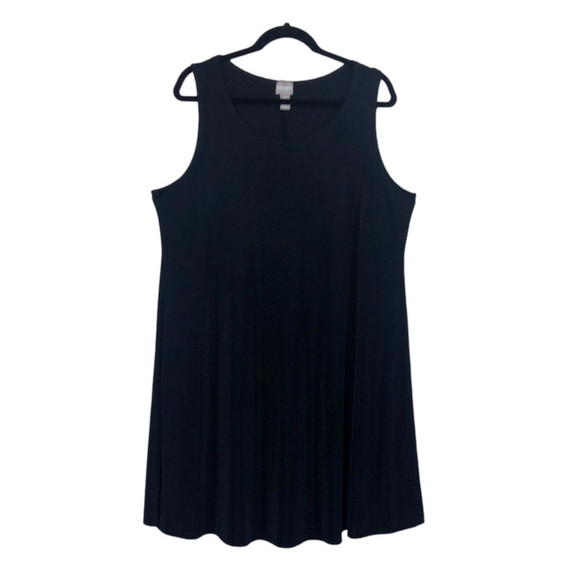 CHICO’S Women’s XL Black Easy Wear Sleeveless Shift Dress Classic Minimalist