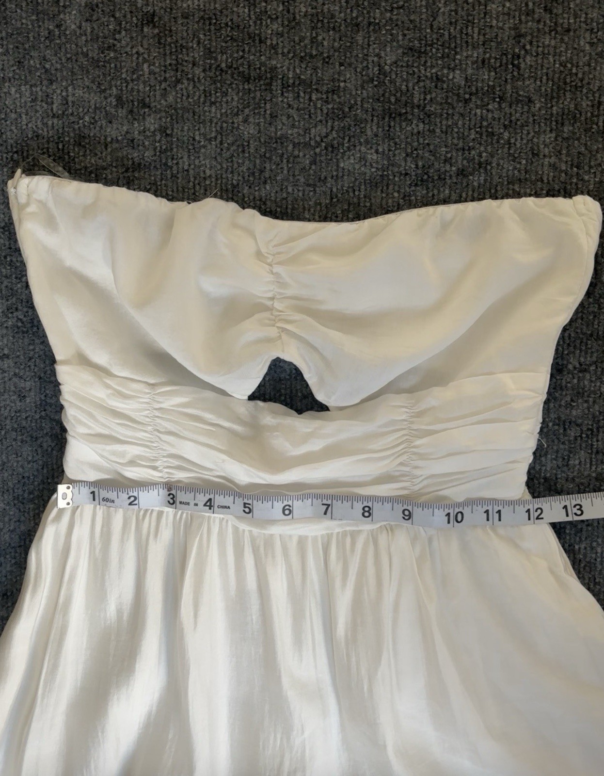 Billy J Long Maxi Strapless Chiffon Lined Sheer Dress Size 8 Cream White
