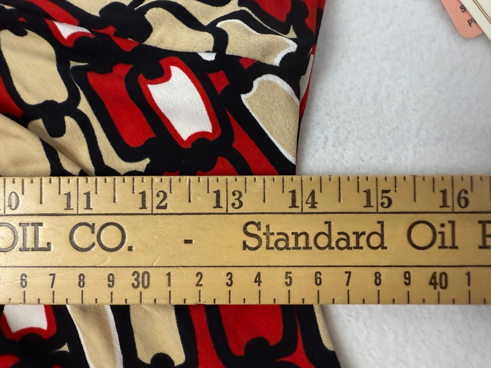 Y2K Deep V-Neck Retro Knot Front 3/4 Sleeve Bold Graphic New Old Stock stretch