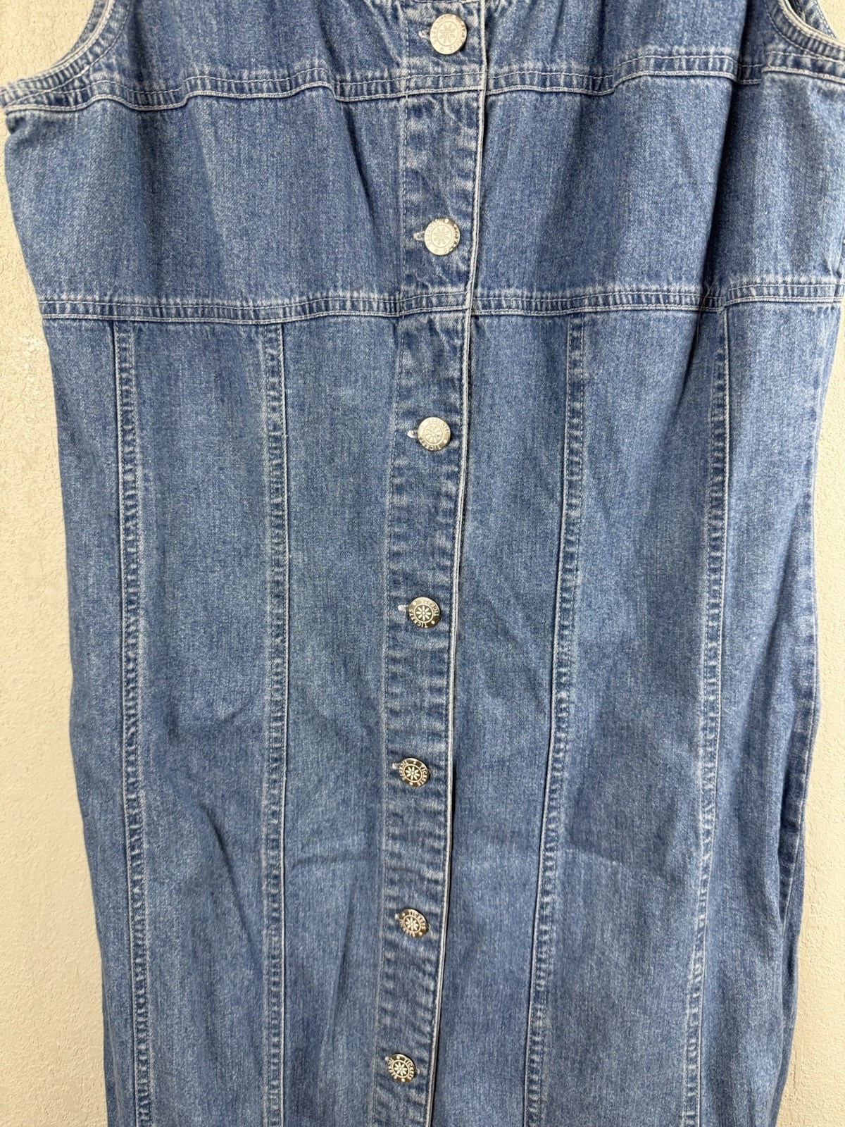 90s Tickets Denim Button Up Maxi Dress
