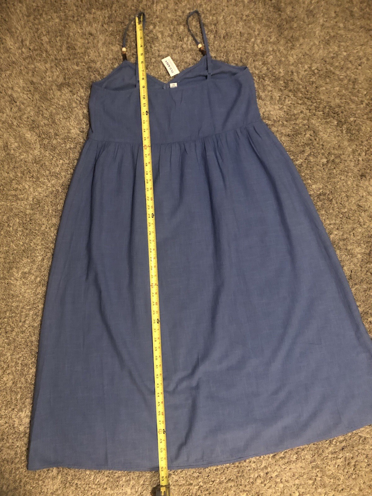 OLD NAVY size Large Chambray A-line Sundress, Blue Washable Cotton/Rayon blend