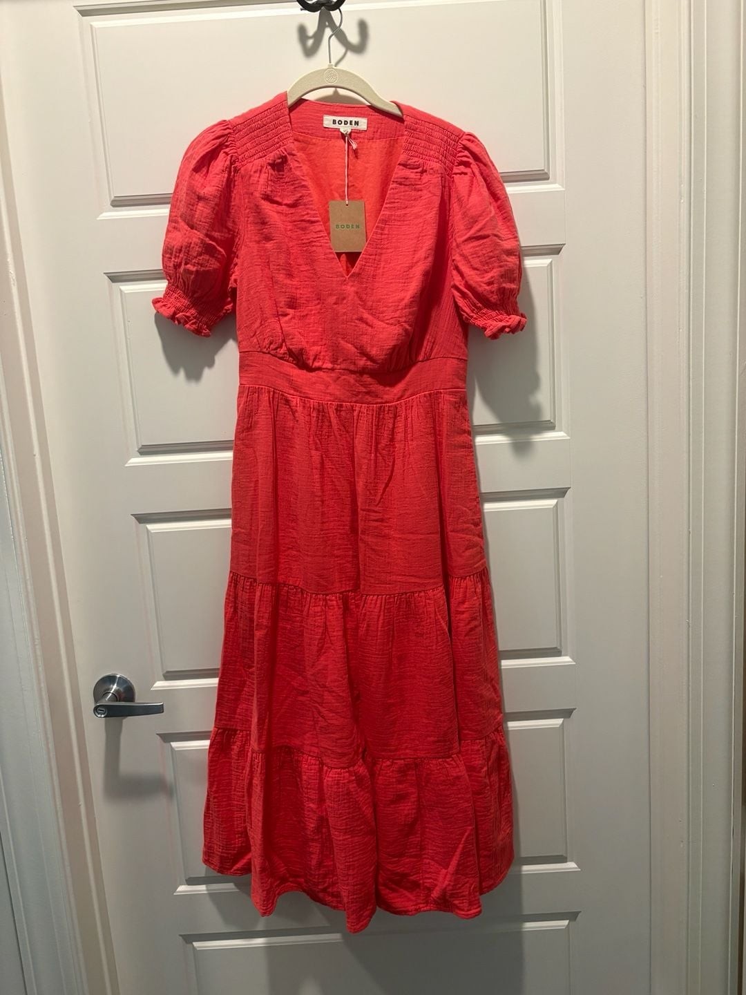 Boden Anna Double Cloth Midi Dress in Red