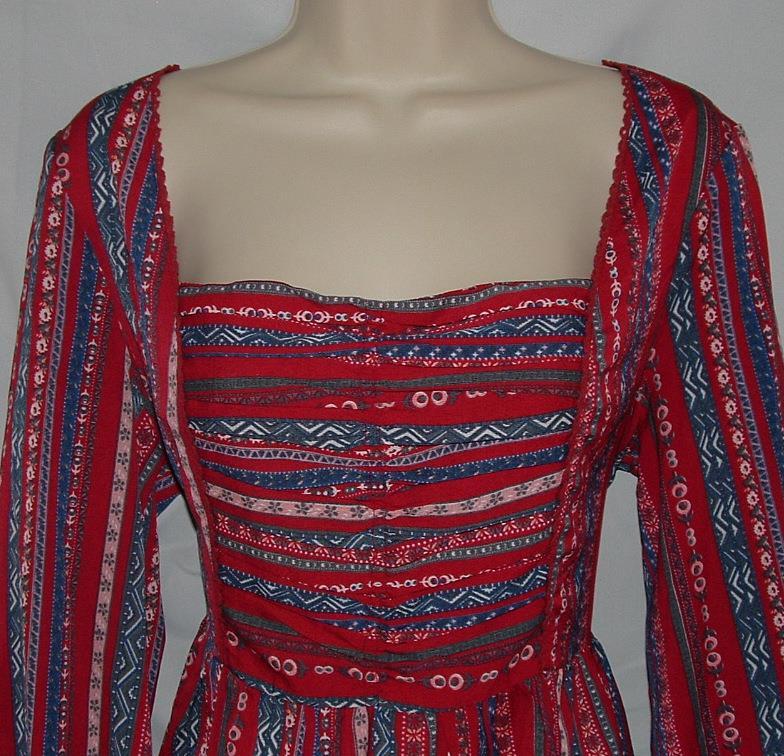 NEW NWT Dark Red Print Sz Medium Square Neck Lightweight Dress SUZANNE BETRO
