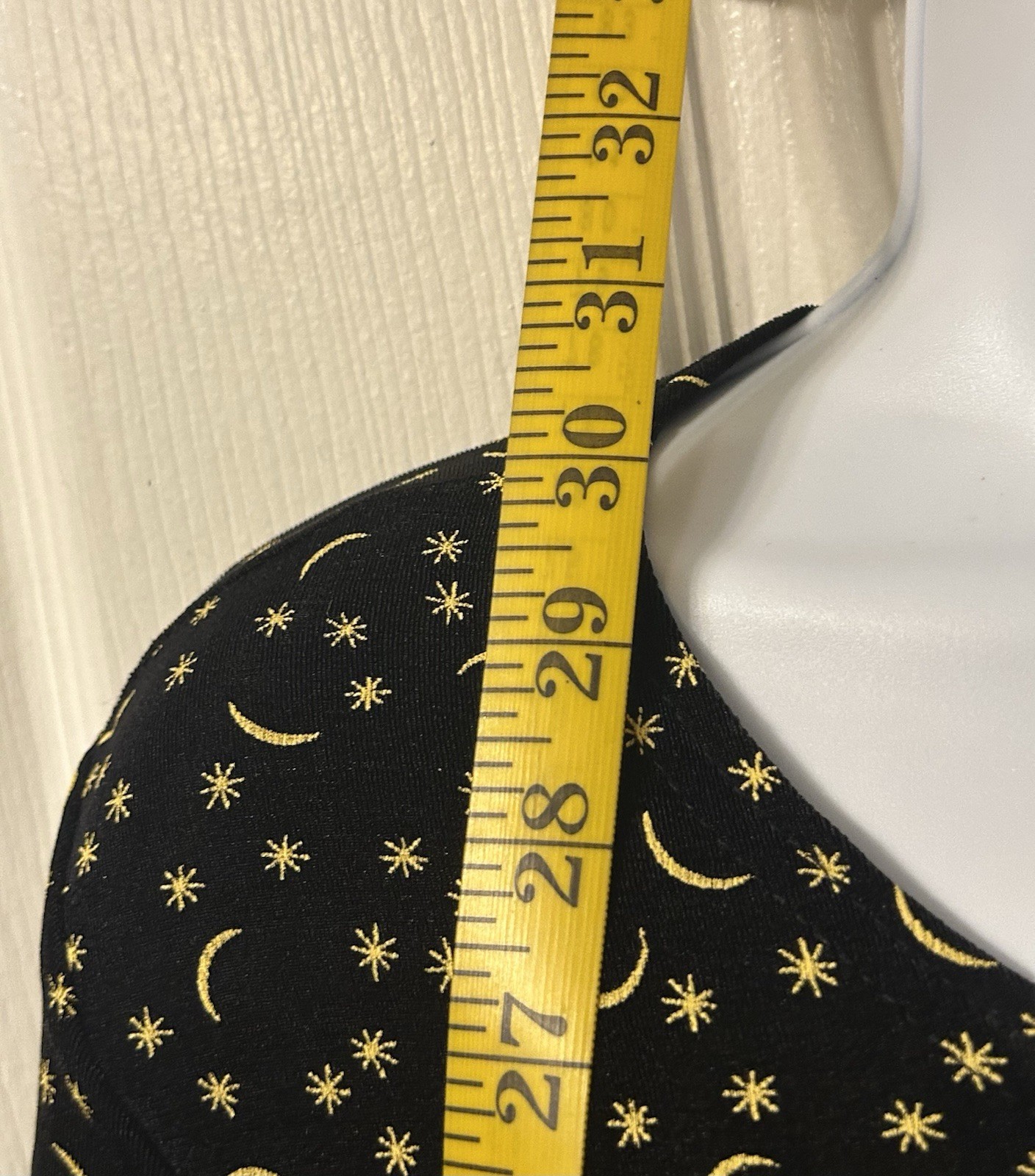90s Y2K Goth Grunge Black Yellow Mini Dress Stars Moon Slinky Romantic Whimsy