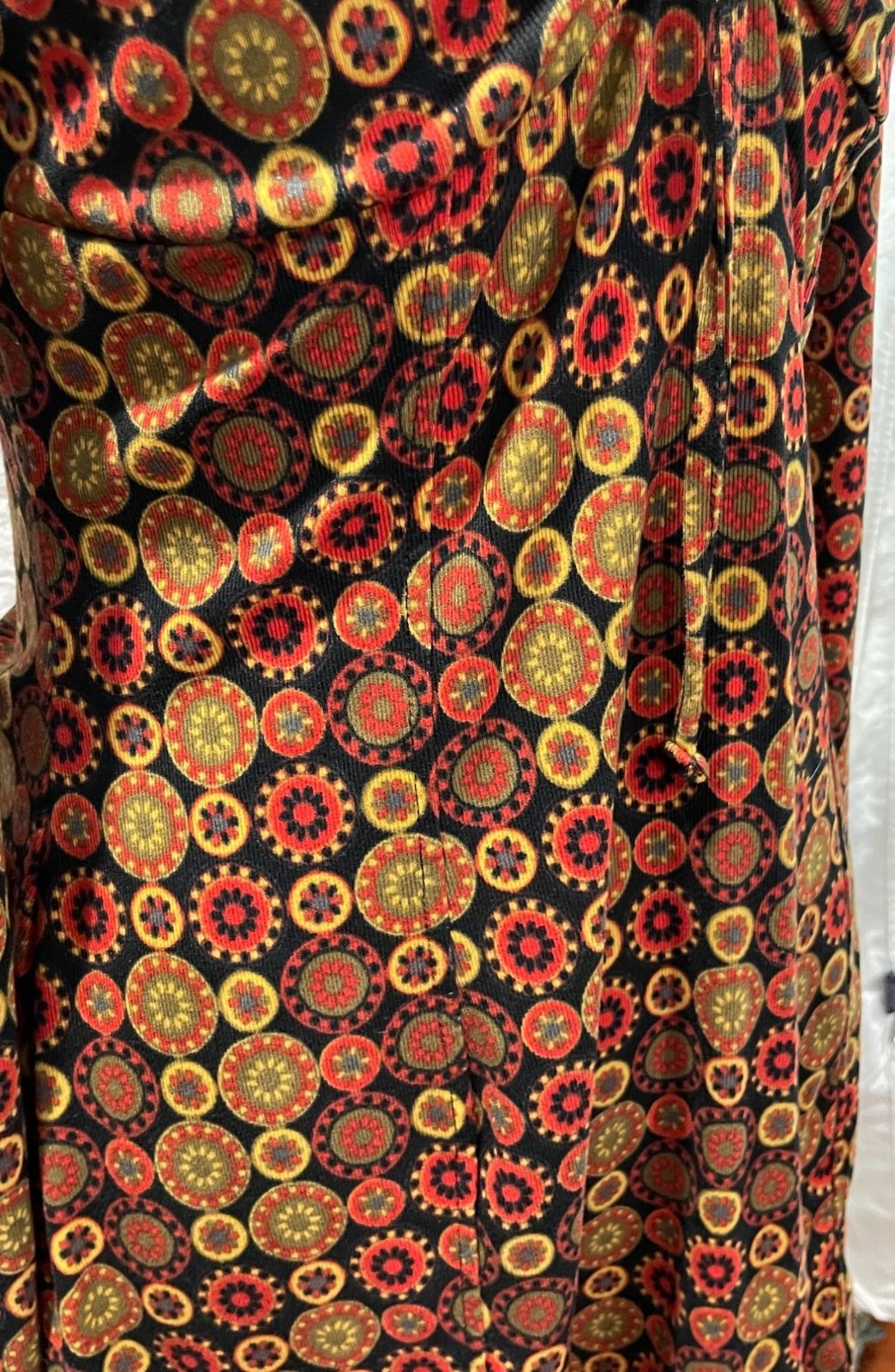 SO Patterned Mini Dress Small Orange Brown Geometric Tribal Boho Gypsy Festival