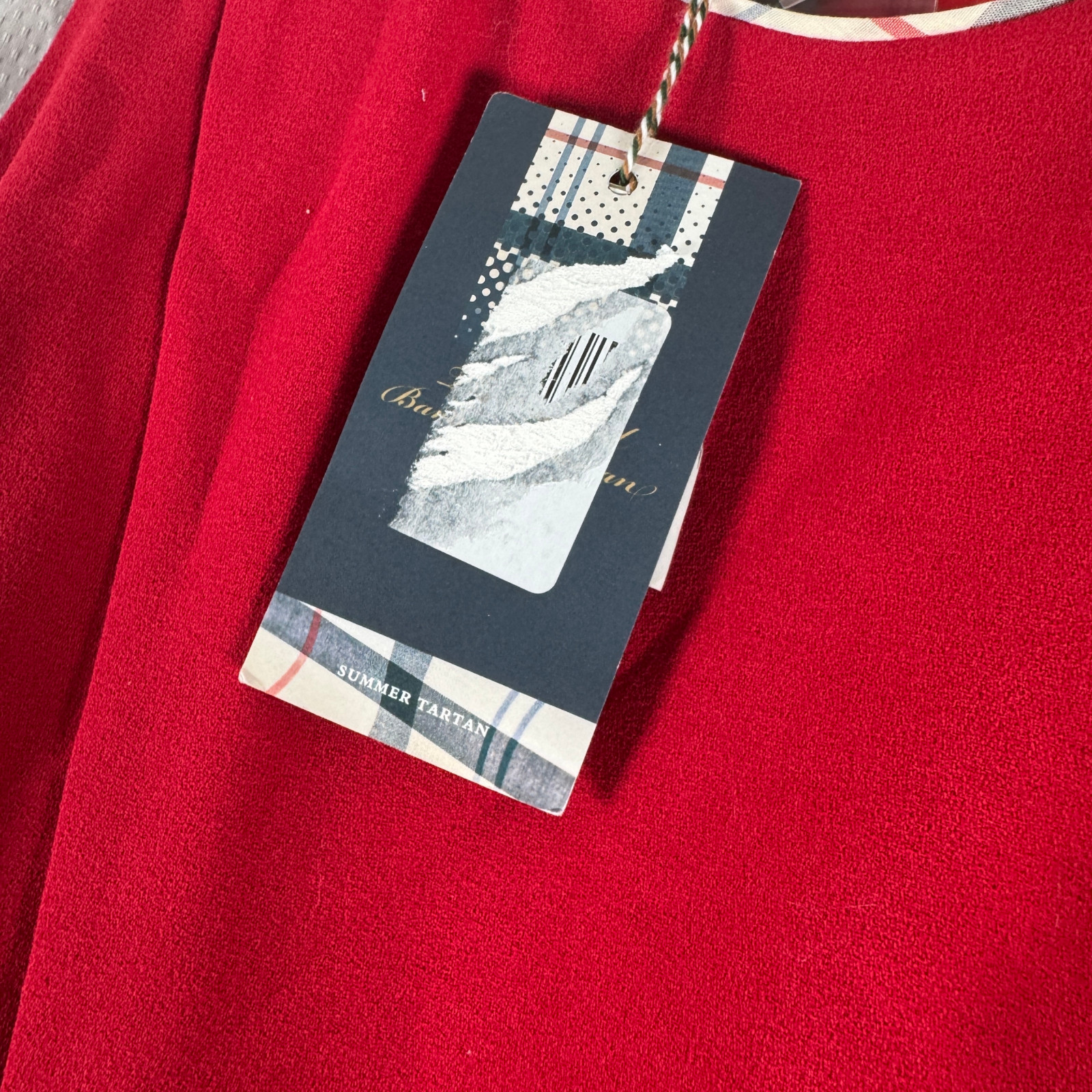 Nwt New Barbour Womens Summer Leathen Tartan Red Dress Sz 6