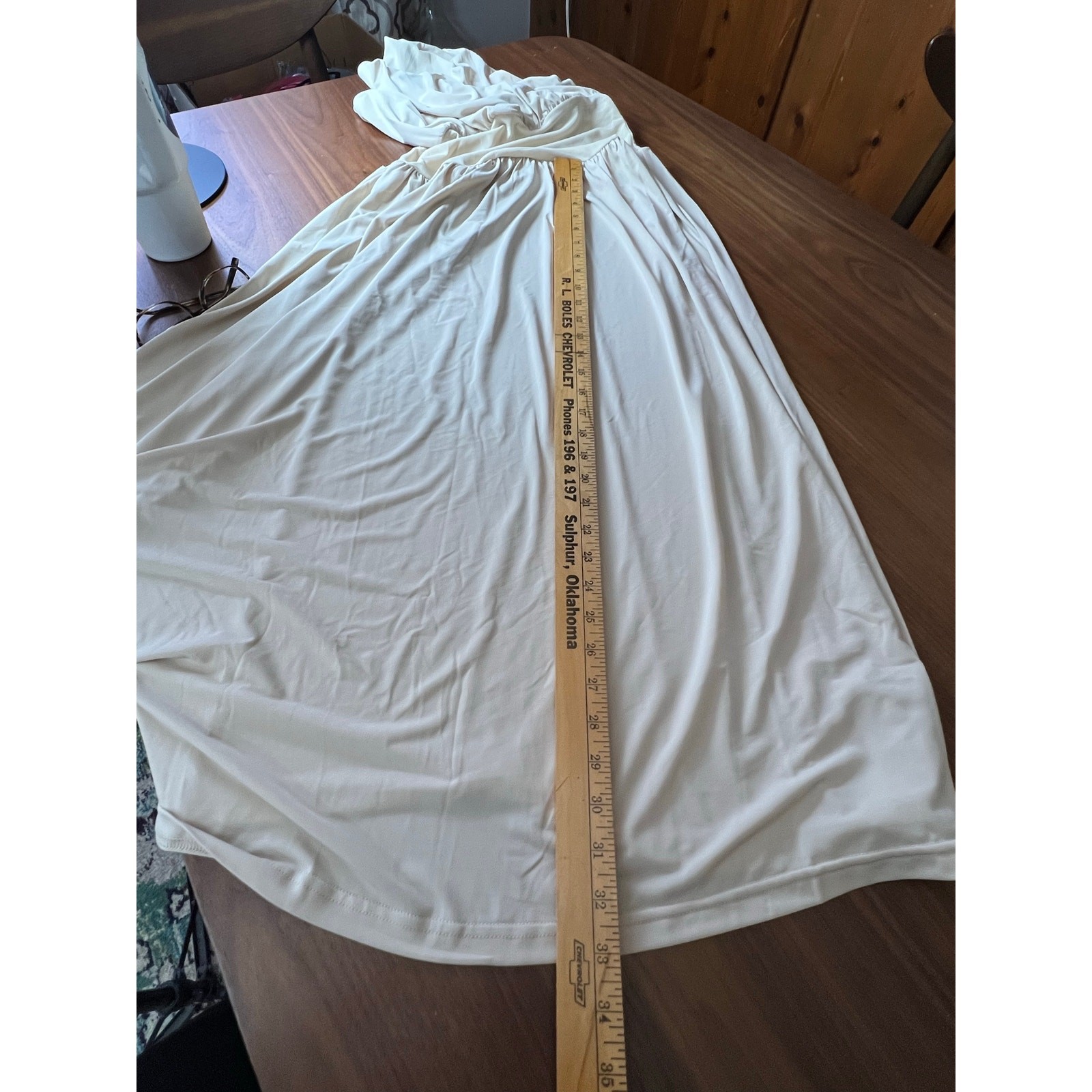 WeWoreWhat One Shoulder Maxi Dress Wood Ash Cream Stretch NWT Medium