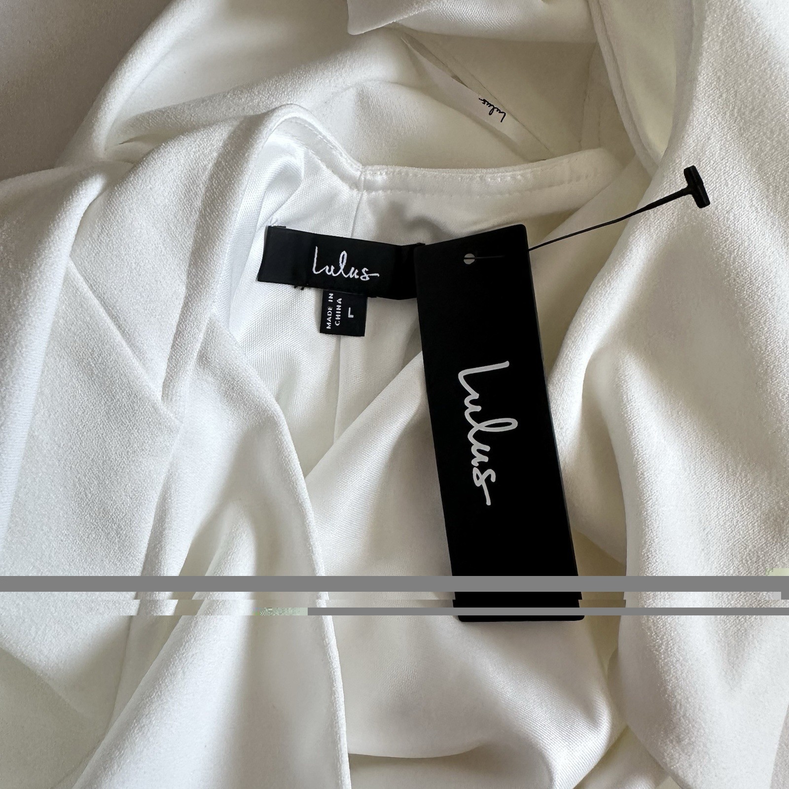 NWT Lulus Devoted Lover White Backless Knotted Mini Dress Large