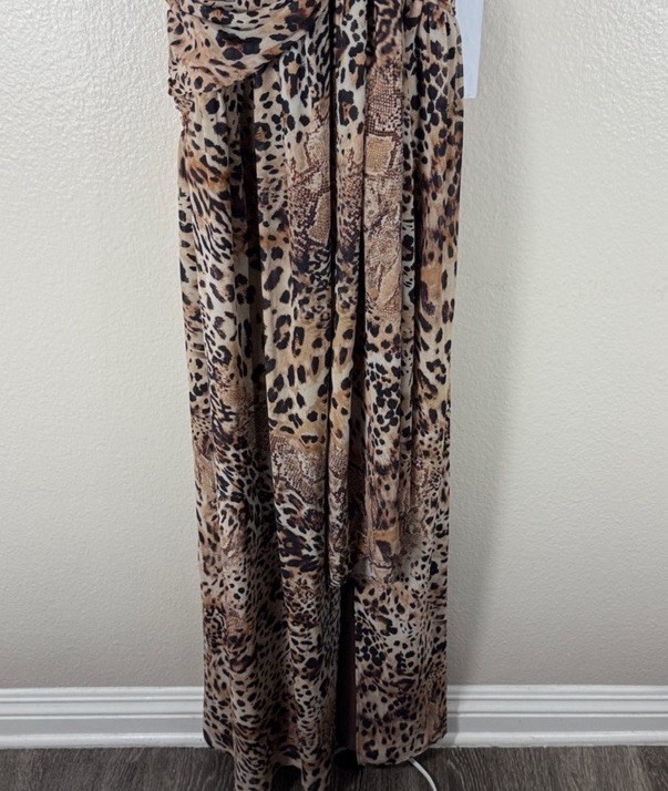 Michael Costello × REVOLVE Natalia Gown in Brown Animal Medley Size S