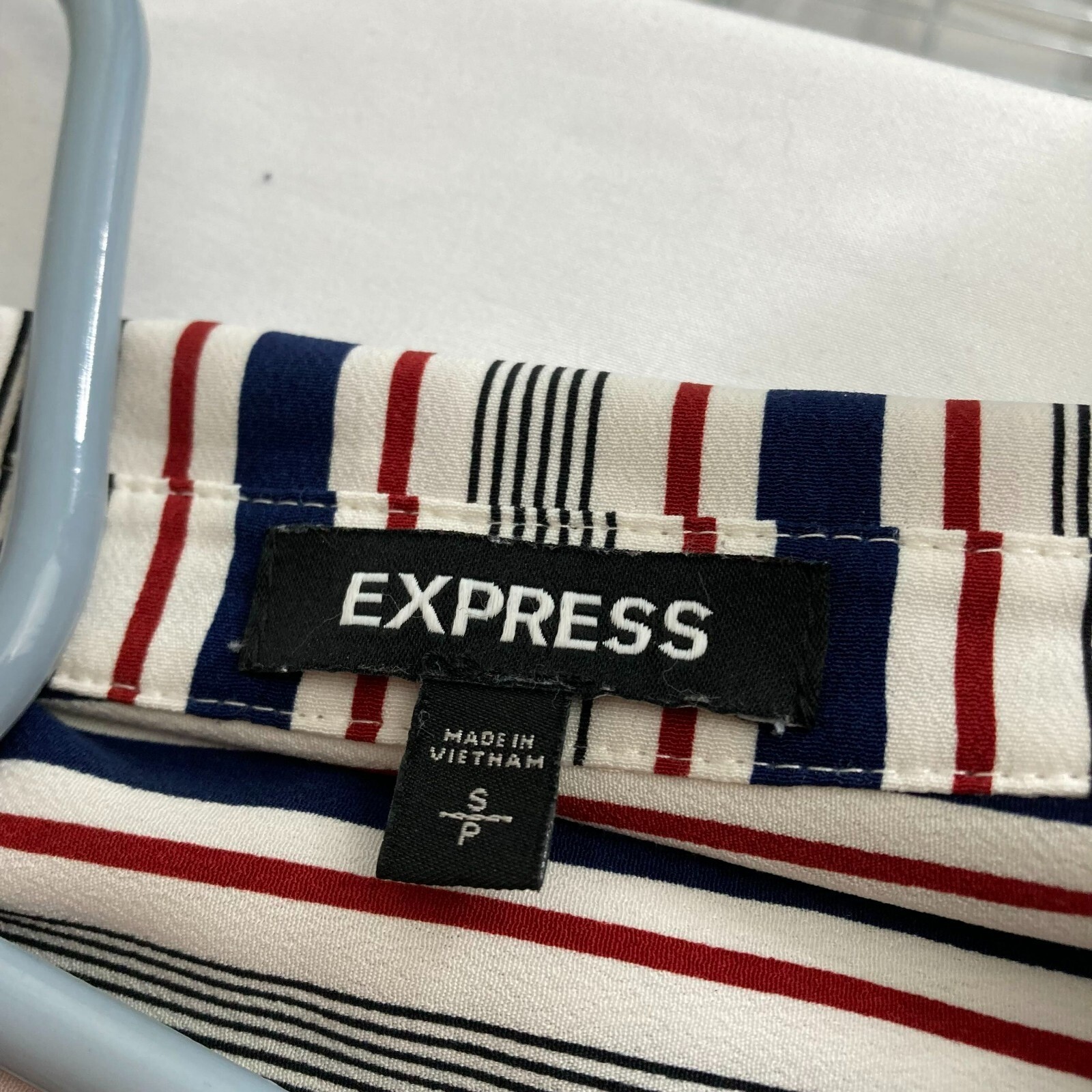Express Vertical Striped Button-Up Shirt Dress Size S Classic Career Casual-Chic