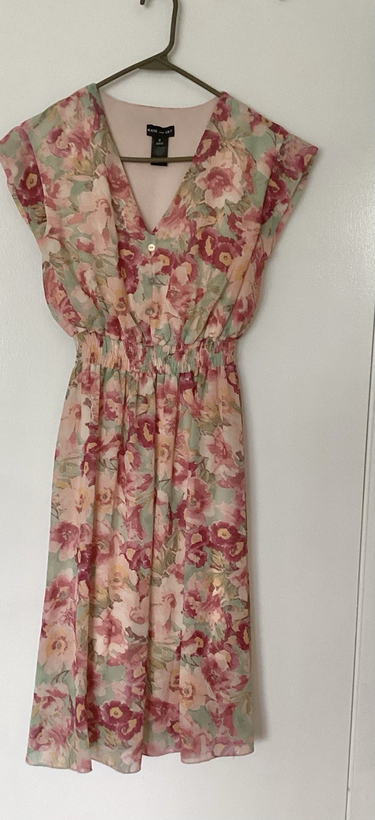 Kate and Lily A-Line Floral Print Lined Maxi Dress Peach Women’s Size 6 Pre Own
