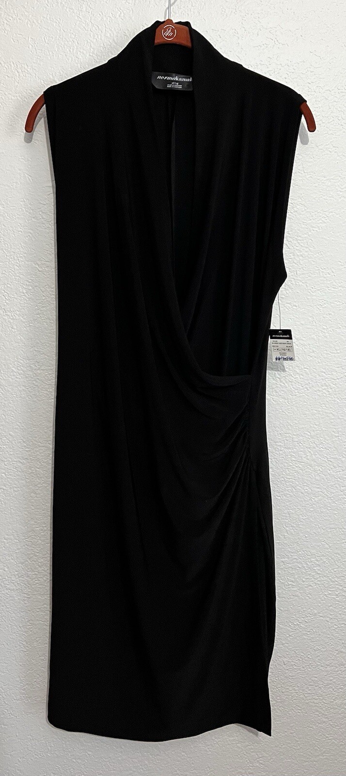 XL 16/18 Faux Wrap Gothic Grunge Classic Comfortable Career Dress NWT