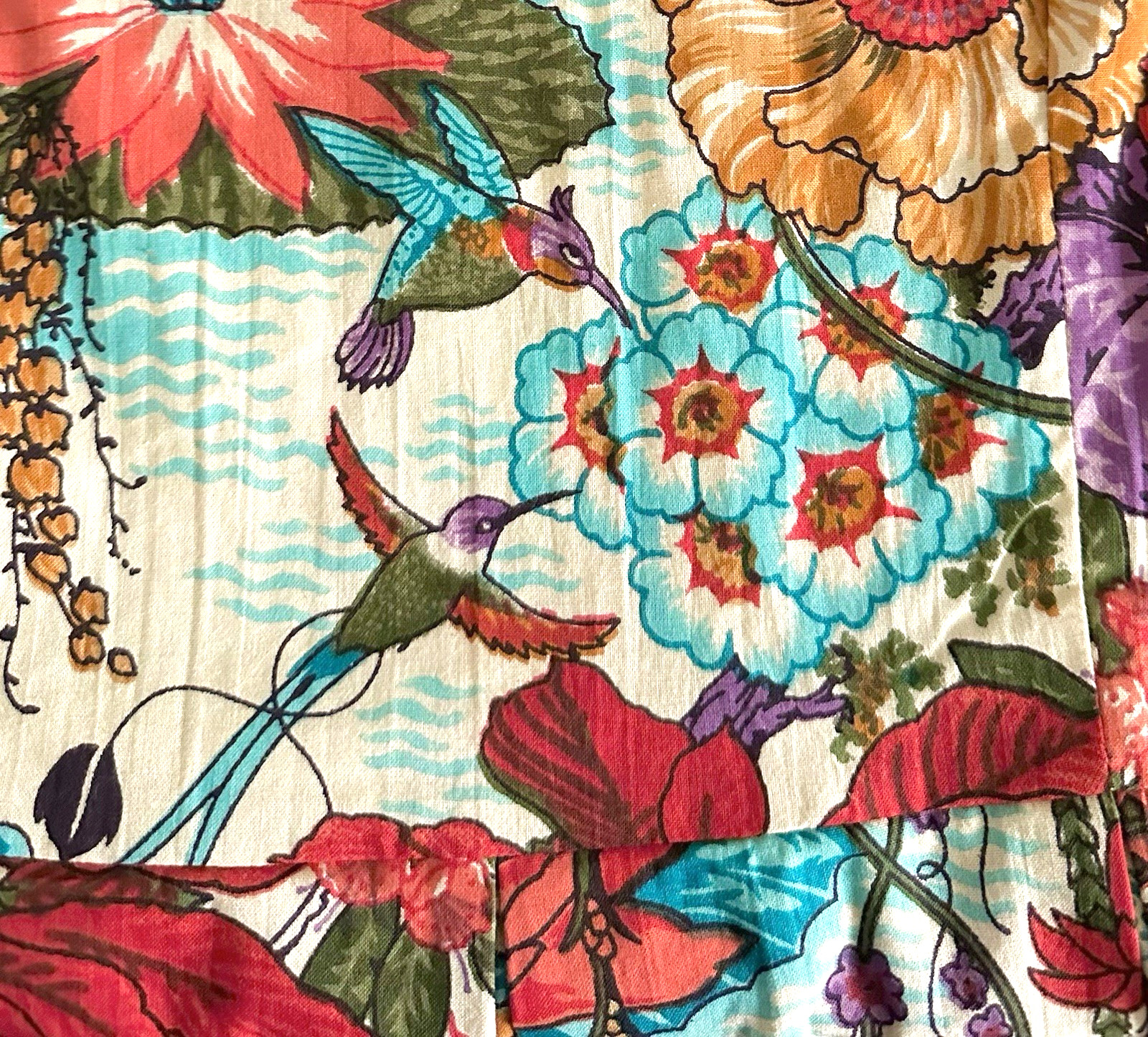 New NWT APSARA Size Medium Sleeveless Dress Boho Floral Birds Garden Summer