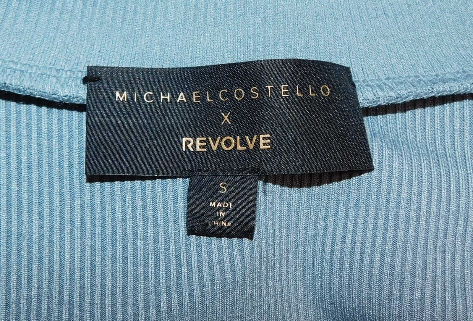 New MICHAEL COSTELLO x REVOLVE Long Sleeve Mini Dress Dusty Blue Size L