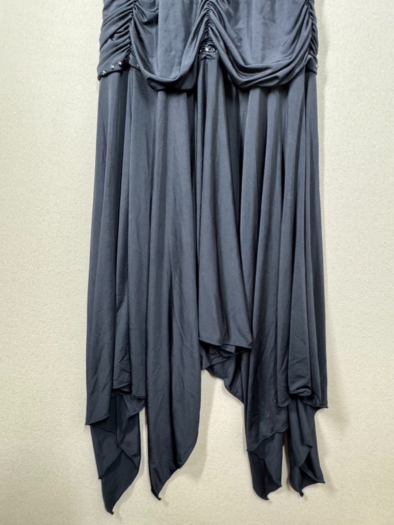 BCBG Dress Womens Size Small Black Asymmetric Hem Whimsigoth Grunge Y2K NEW