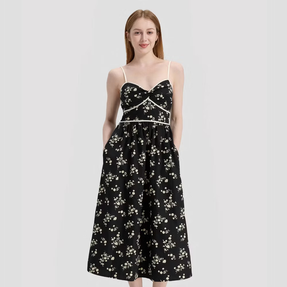 Women Twist-Front Midi A-Line Dress – A New Day