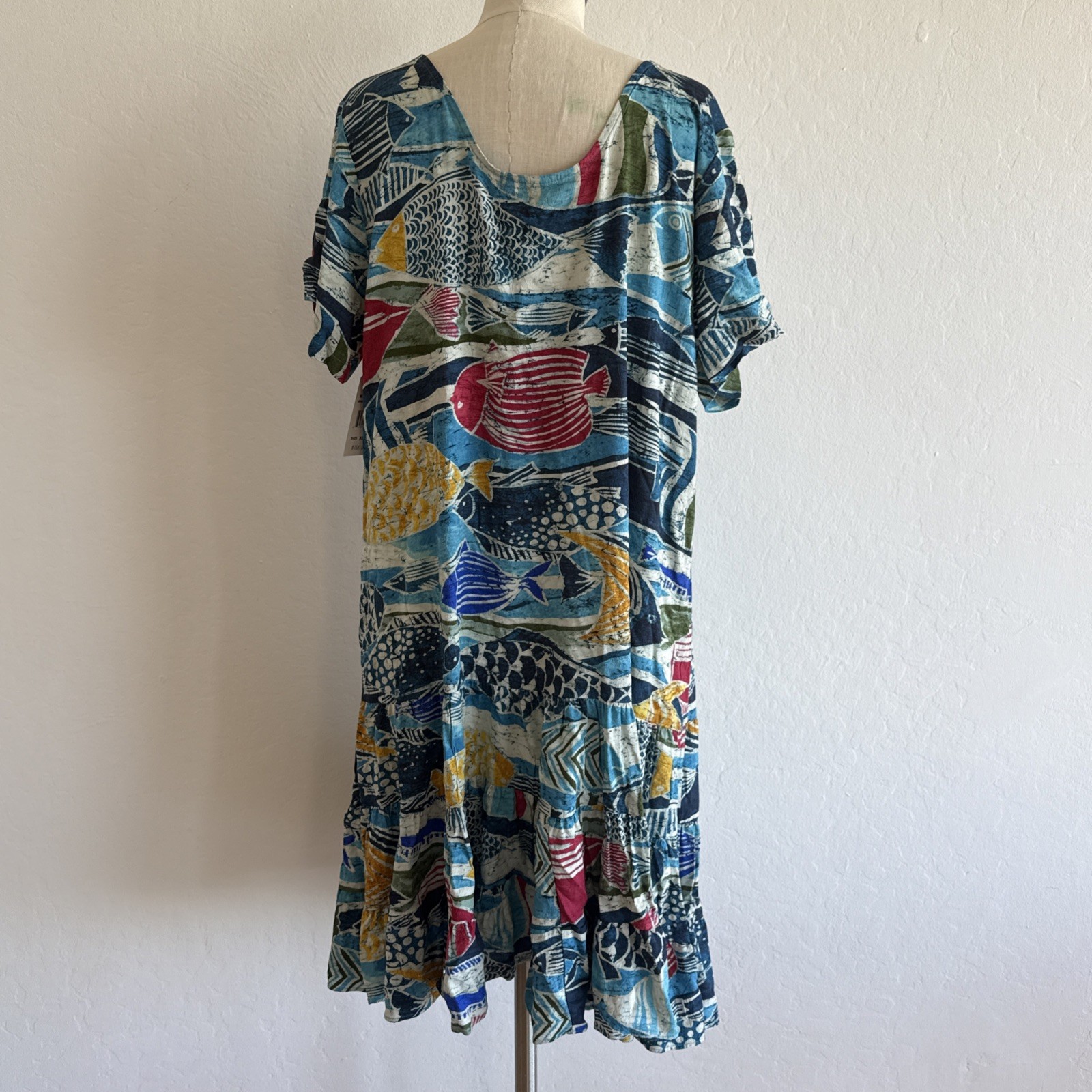 NWT $156 Jams World Jackie Dress Rainbow Runner Beach XL Fish Waves Honolulu