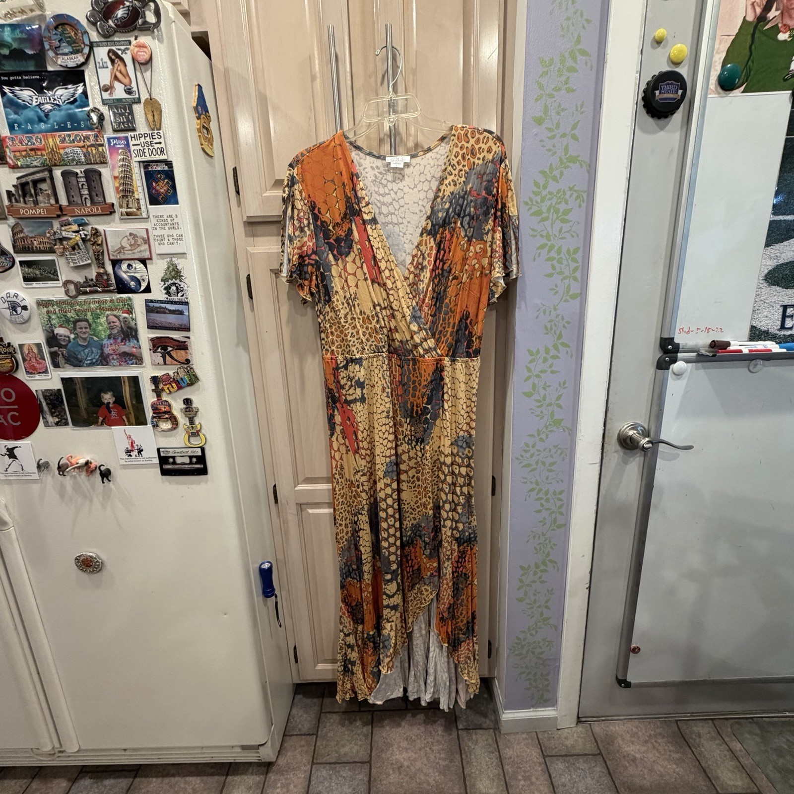 Large Venus Lascana Maxi Dress Creams, Oranges & Grays