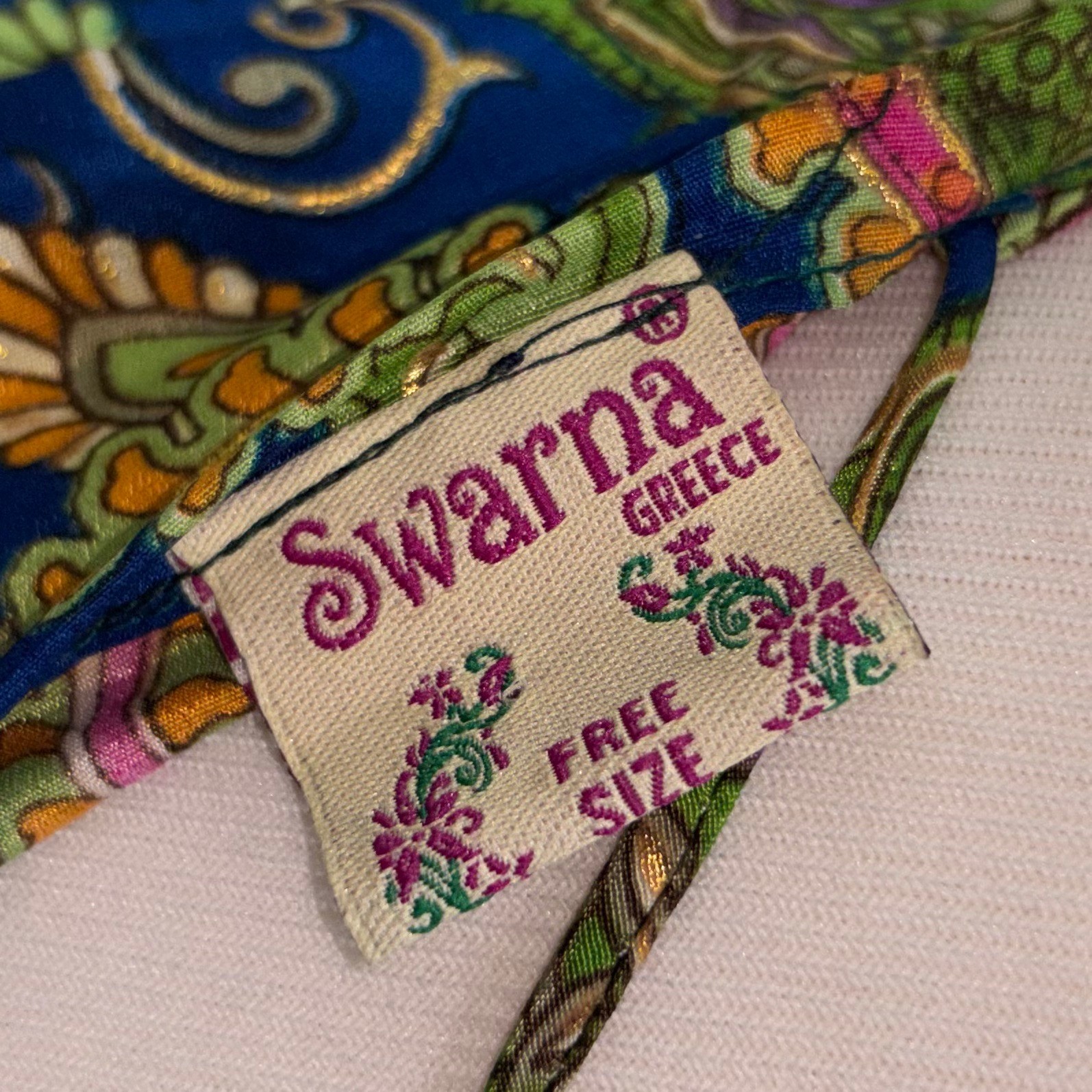 Swarna Greece ONE SIZE Paisley Print Maxi Dress Open Back Halter Plunge