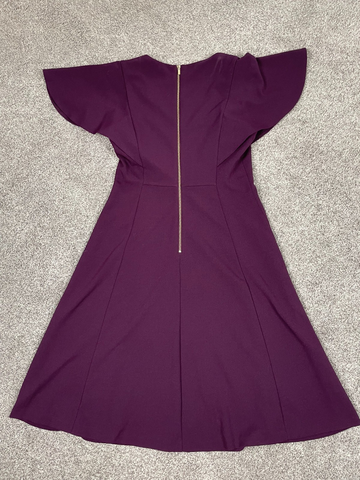Calvin Klein Dress Womens 4 Purple Eggplant Plum Flutter Event Holiday Business