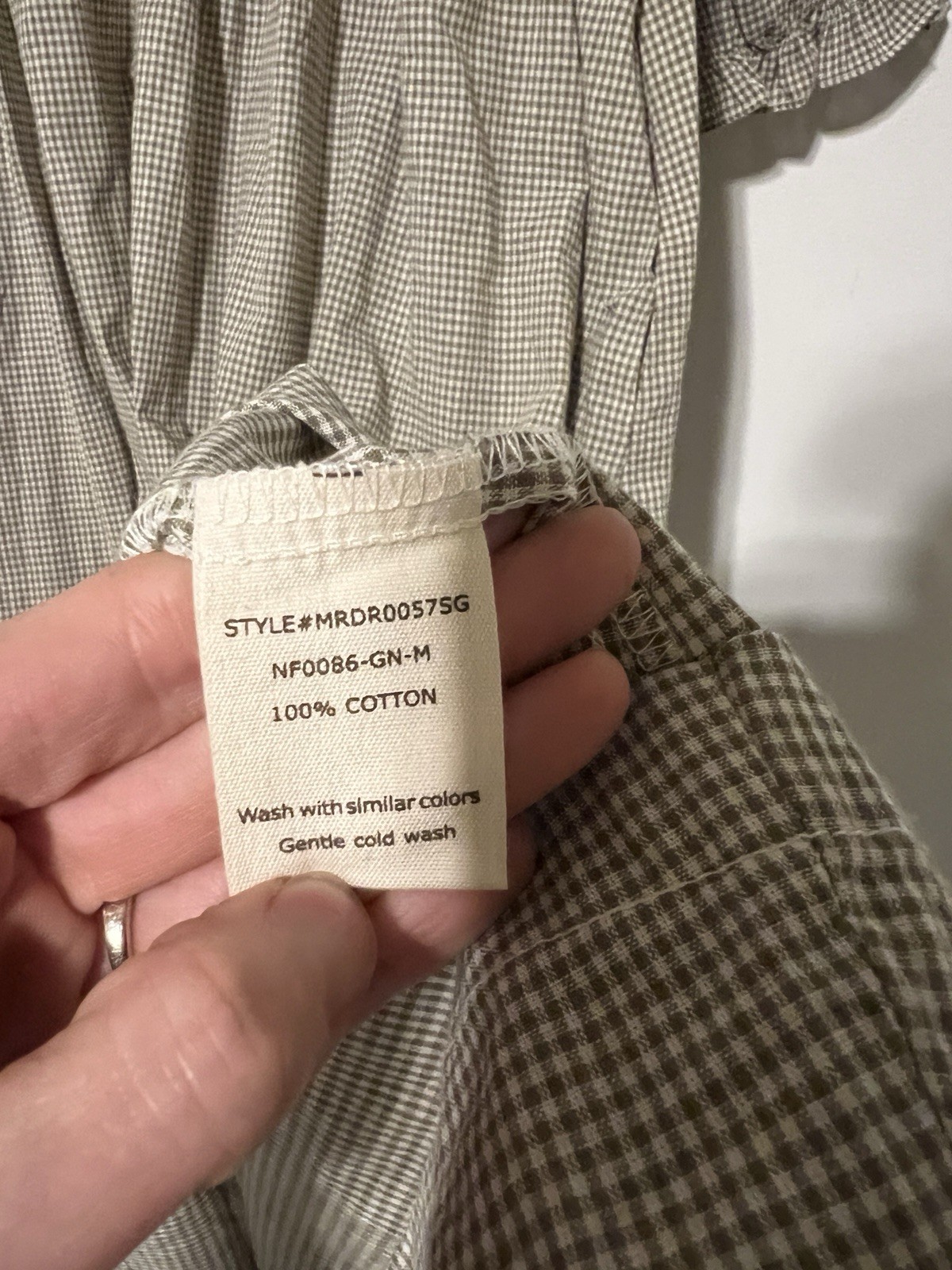 NWT Neuflora Dublin Dress In Green Gingham Lace Detail Size Medium