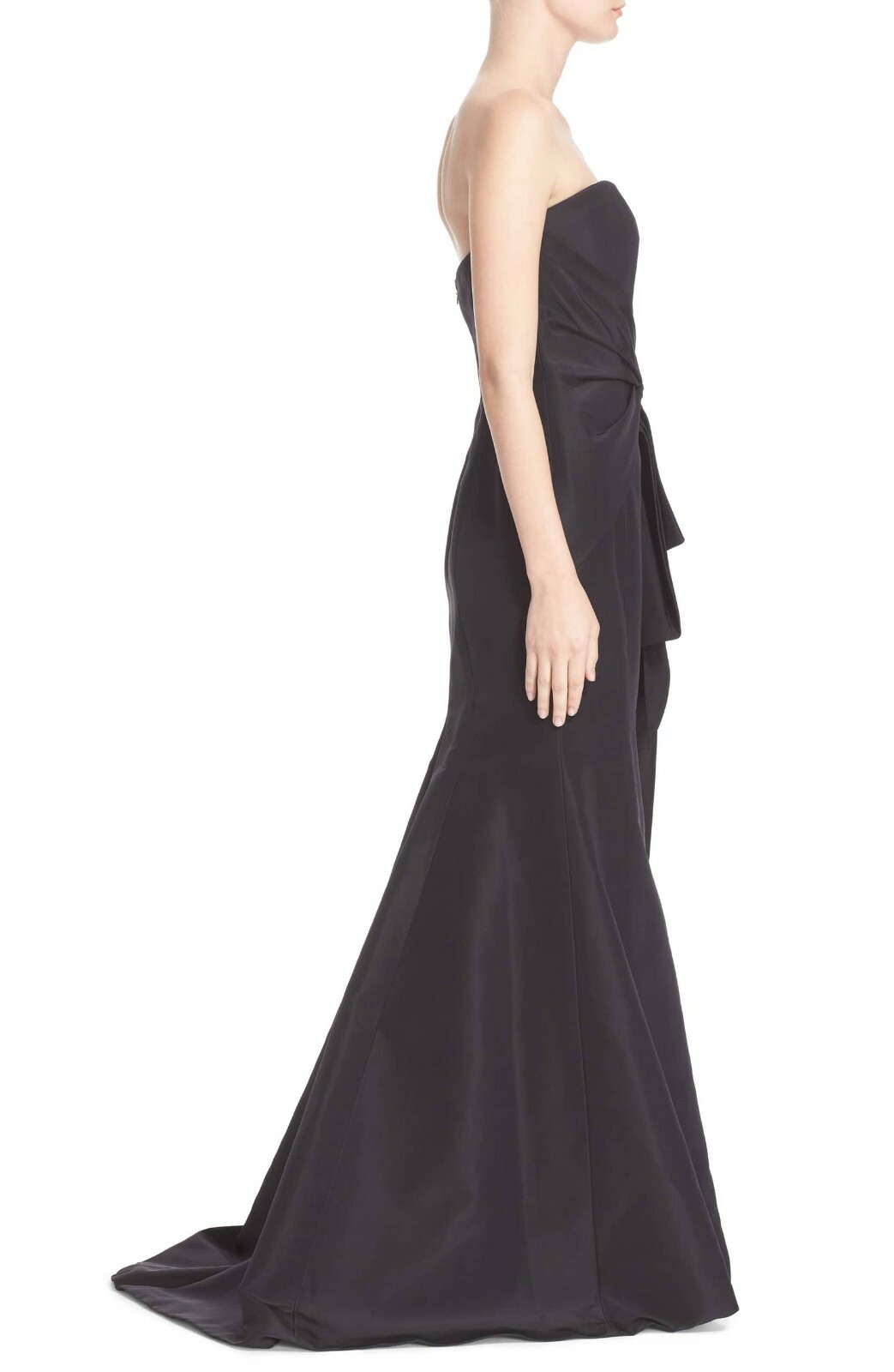 CAROLINA HERRERA Black Lavish Bow Sweetheart Strapless Silk Faille Gown Dress 10