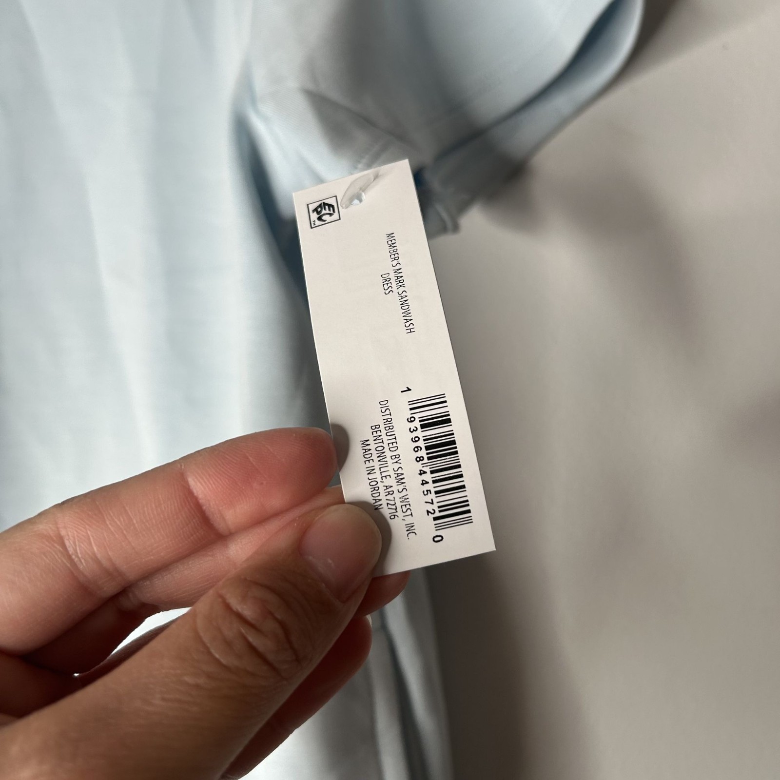 NWT Member’s Mark Light Blue Sandwash Short Sleeve T-Shirt Dress Women’s Medium