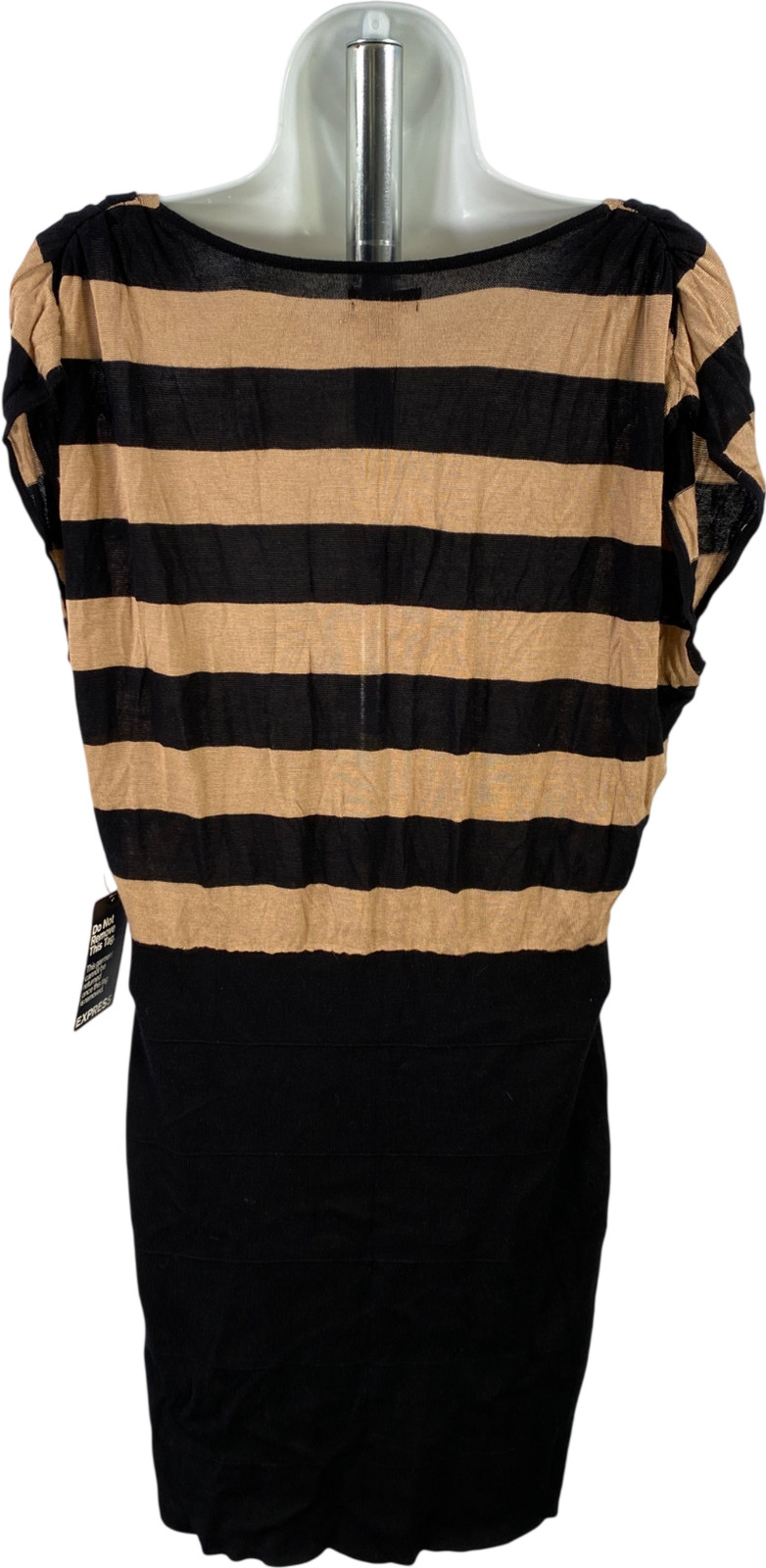 Express Women’s Brown/Black Striped Sleeveless Thin Knit Sweater Dress – M