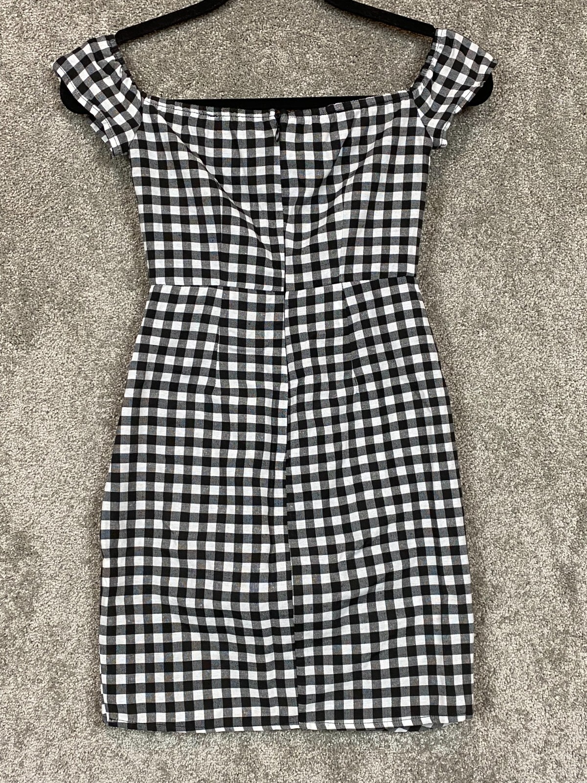 $64 NEW By The Way Roselyn Gingham Mini Dress Black & White Check XXS, XS, S, M