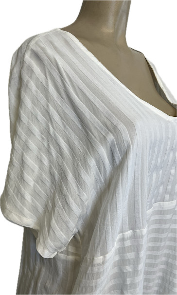 Gershon BRAM Rachine Midi Asymettrical Relaxd Shift Semi-Sheer Dress size XL NWT