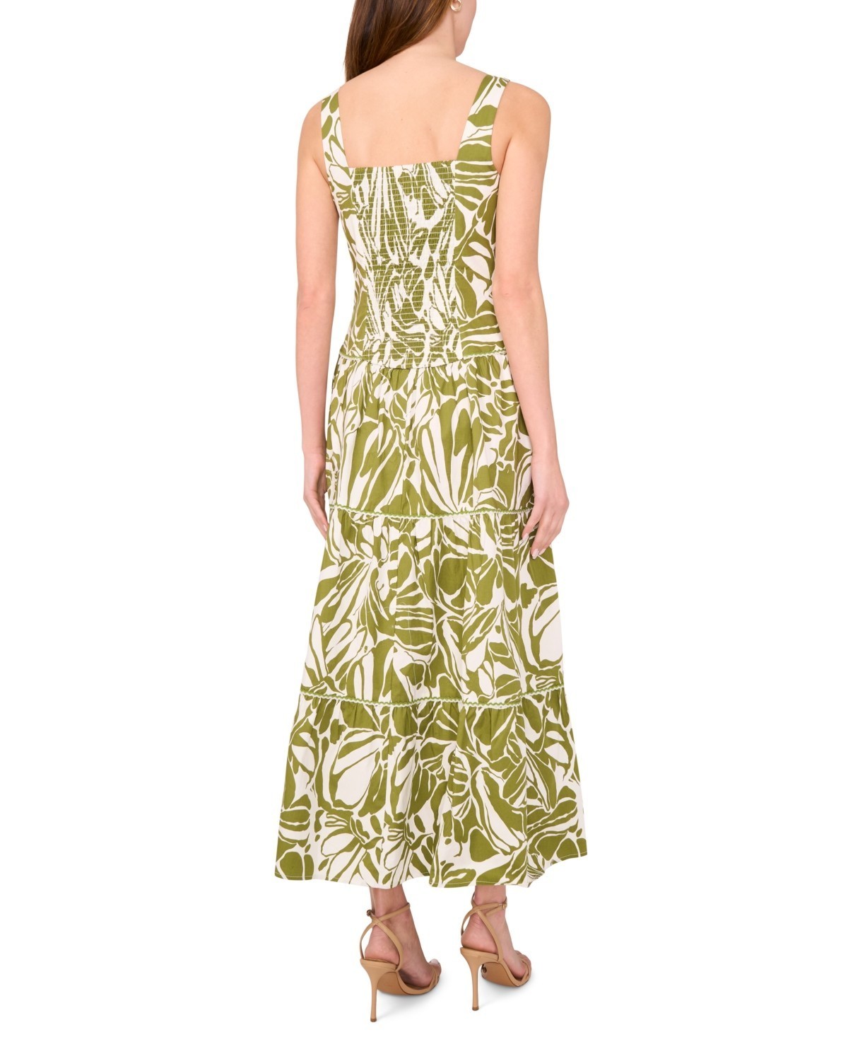 NWT! CeCe Women’s Cotton-Blend Printed Sleeveless Maxi Dress – Wild Sage S $119