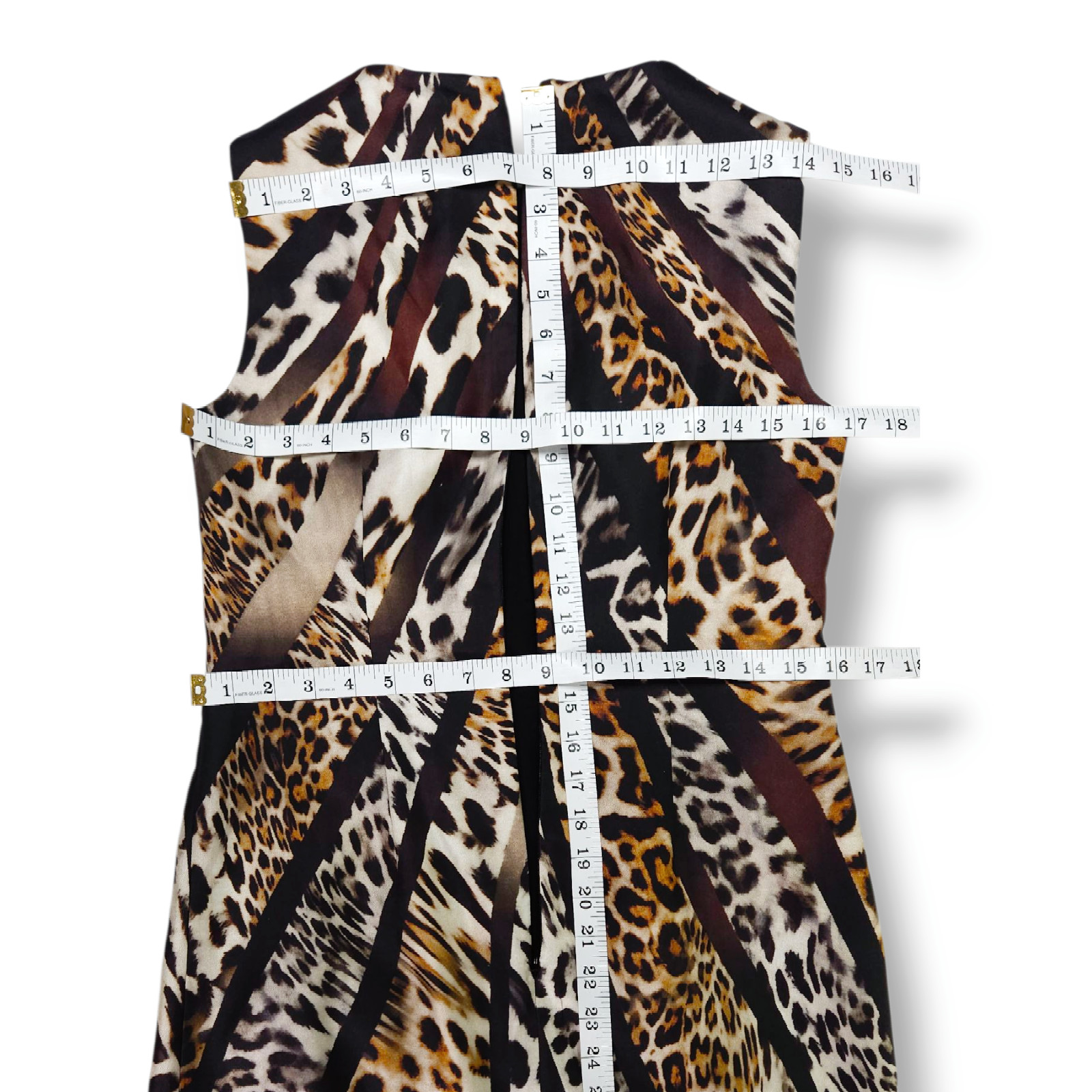 Kobi Halperin Mix Animal Print Silk Sheath Dress Gold Button Black Multi XS NWT