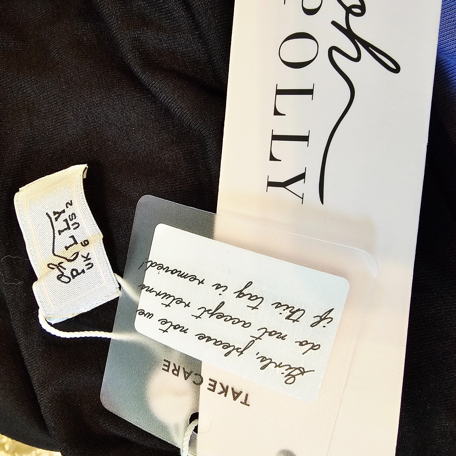 Oh Polly Backless Maxi Dress Size UK 6 Black Back Slit Stretch New with tags