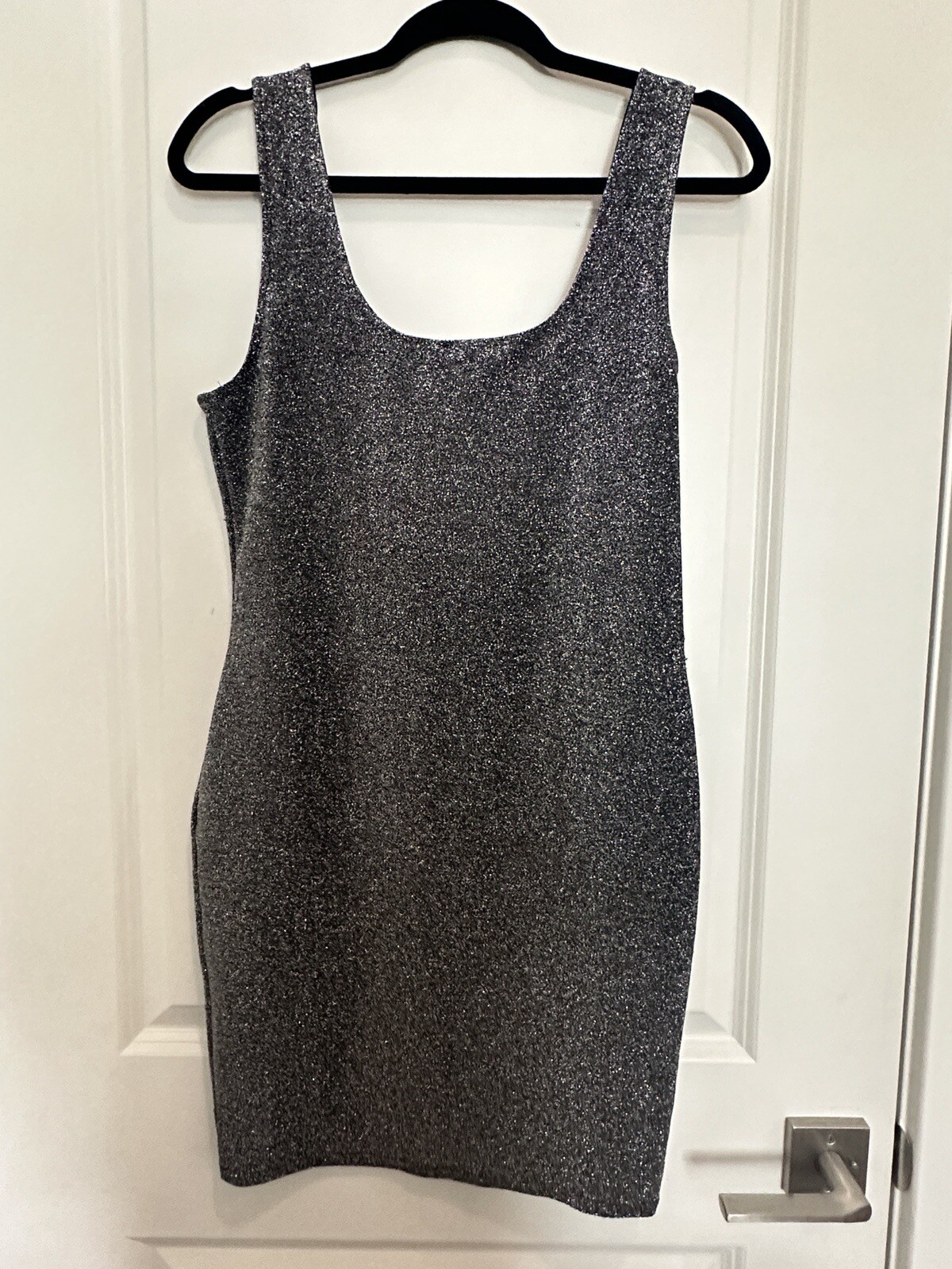 IRIS Black Sparkly Bodycon Dress SZ L