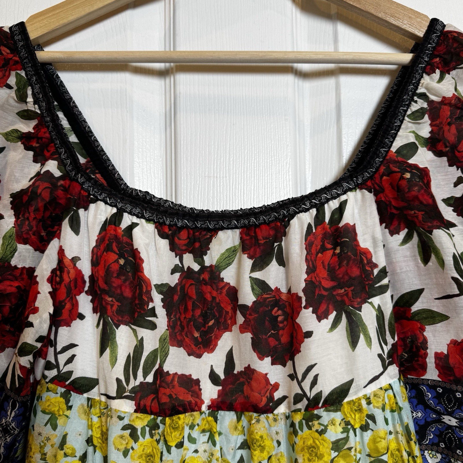 Alice + Olivia Rowan French Quarter Multi Patchwork Floral Silk Blend Dress S
