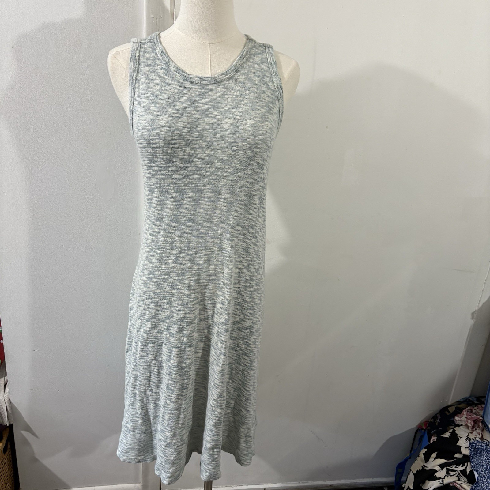 Anthropologie Sol Angeles Sz S Textured Sleeveless Dress Aqua Green Boho Coastal