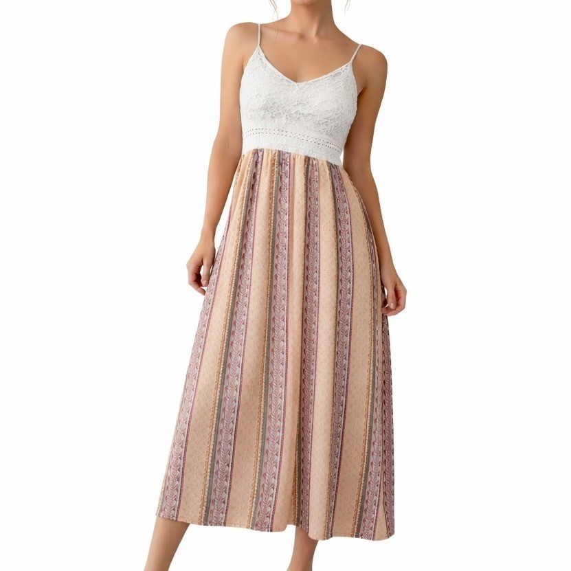 Vine and Valley Maxi Dress Womens Large Lace Boho Strappy Gypsy Cottagecore