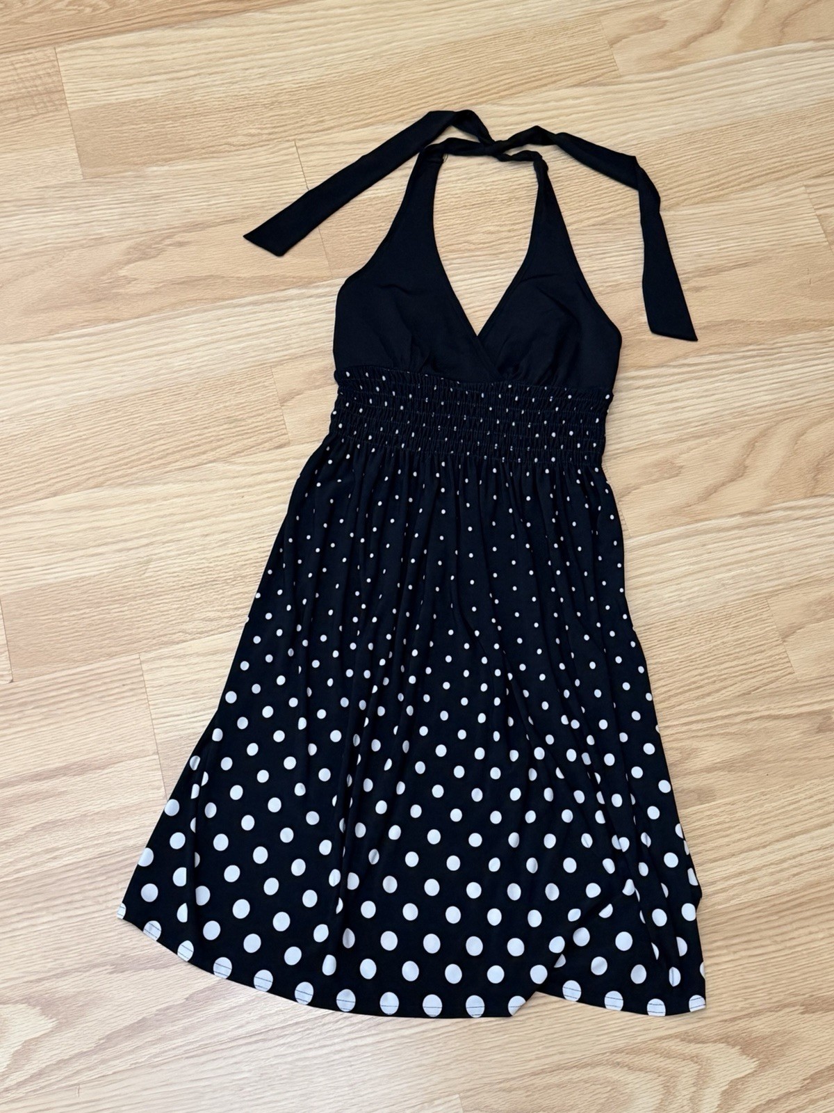 City mangies Triangles Black & White One-Shoulder Polka Dot Dress made USA