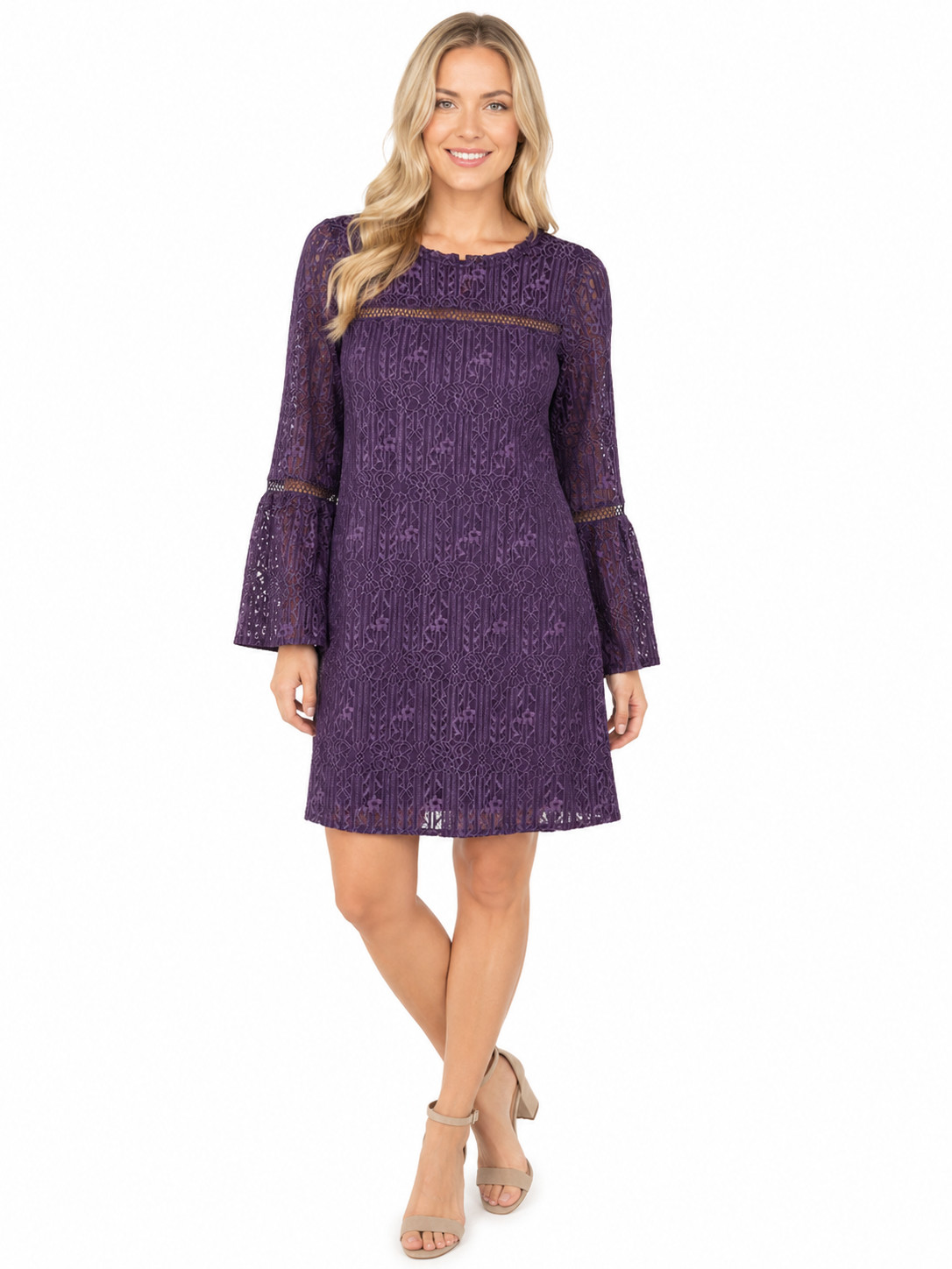 NEW Xhilaration Dress Dark Plum Lace All Seasons Boho Evening Cocktail Size XS