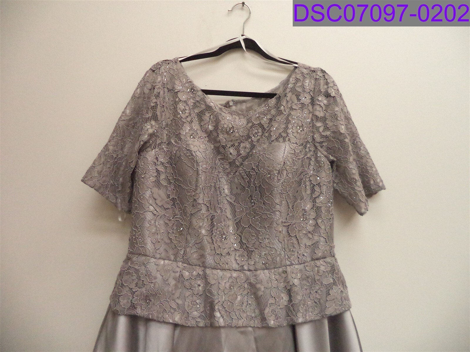 NWT Alyce Paris Bateau-Neck Evening Formal Dress Storm Grey Size 16 P/N 27231