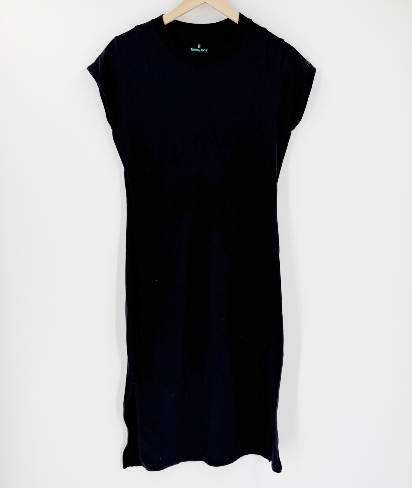 Tommy John Black Pima Cotton Blend T-Shirt Midi Dress Size S