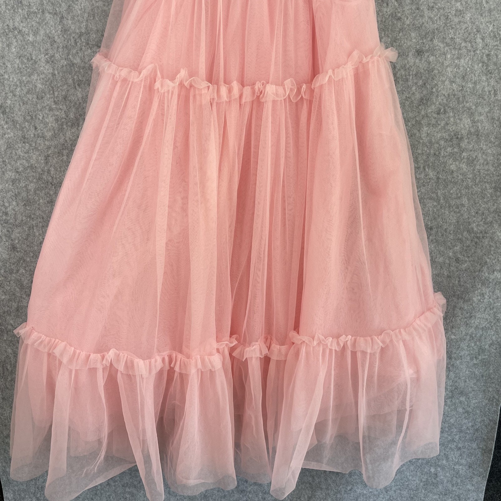 Forever 21 Tulle Ruffled Bustier Dress Womens Small Pink Fairy Whimsy Delicate